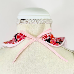 袴風スタイピンク花柄 紐タイプ 1枚目の画像