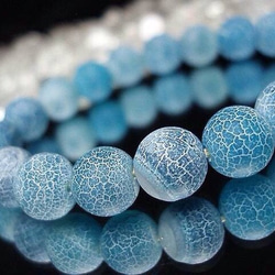レア天然石マリンブルーフロストドラゴンアゲート10ミリ数珠石街