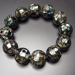 『希少』天然超大3Aアバロンシェル約18ミリ玉12粒数珠『逸品』石街 4枚目の画像