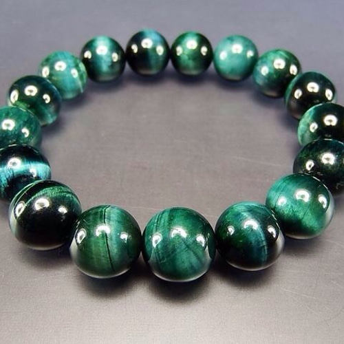 天然石3Aアフリカ産グリーンタイガーアイ約12ミリ数珠ブレス石街