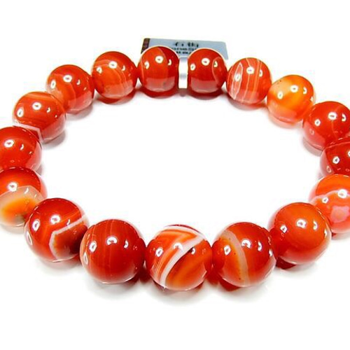 夫婦和合』天然石3A+サードオニキス約12ミリ数珠ブレスレット石街