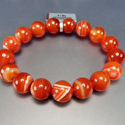 天然石 ブレスレット 3 夫婦和合』天然石3A+サードオニキス約12ミリ数珠ブレスレット石街