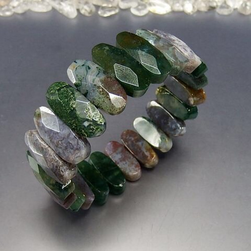モスアゲートバングル 森林のような美しいグリーン☆天然石バングルブレスレット
