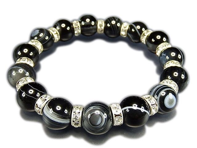 石街 天眼石 ブレスレット 天神の眼 天然石 AAA- 12mm ロンデル