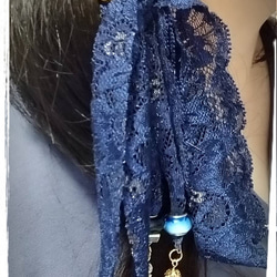 ロングリボンのヘアアクセサリー<紫陽花> 6枚目の画像
