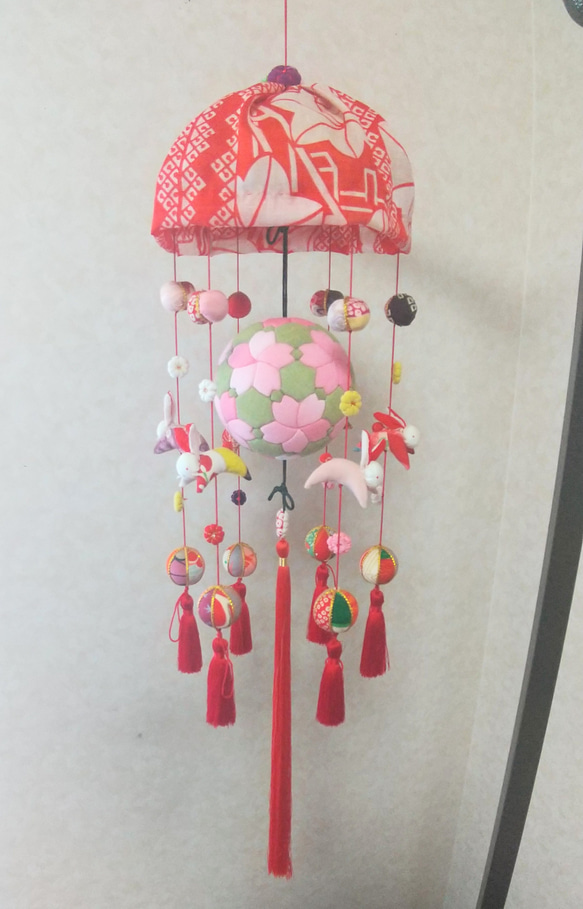 つるし飾り おひな飾り ちりめん細工 吊るし飾り ちりめん傘付き