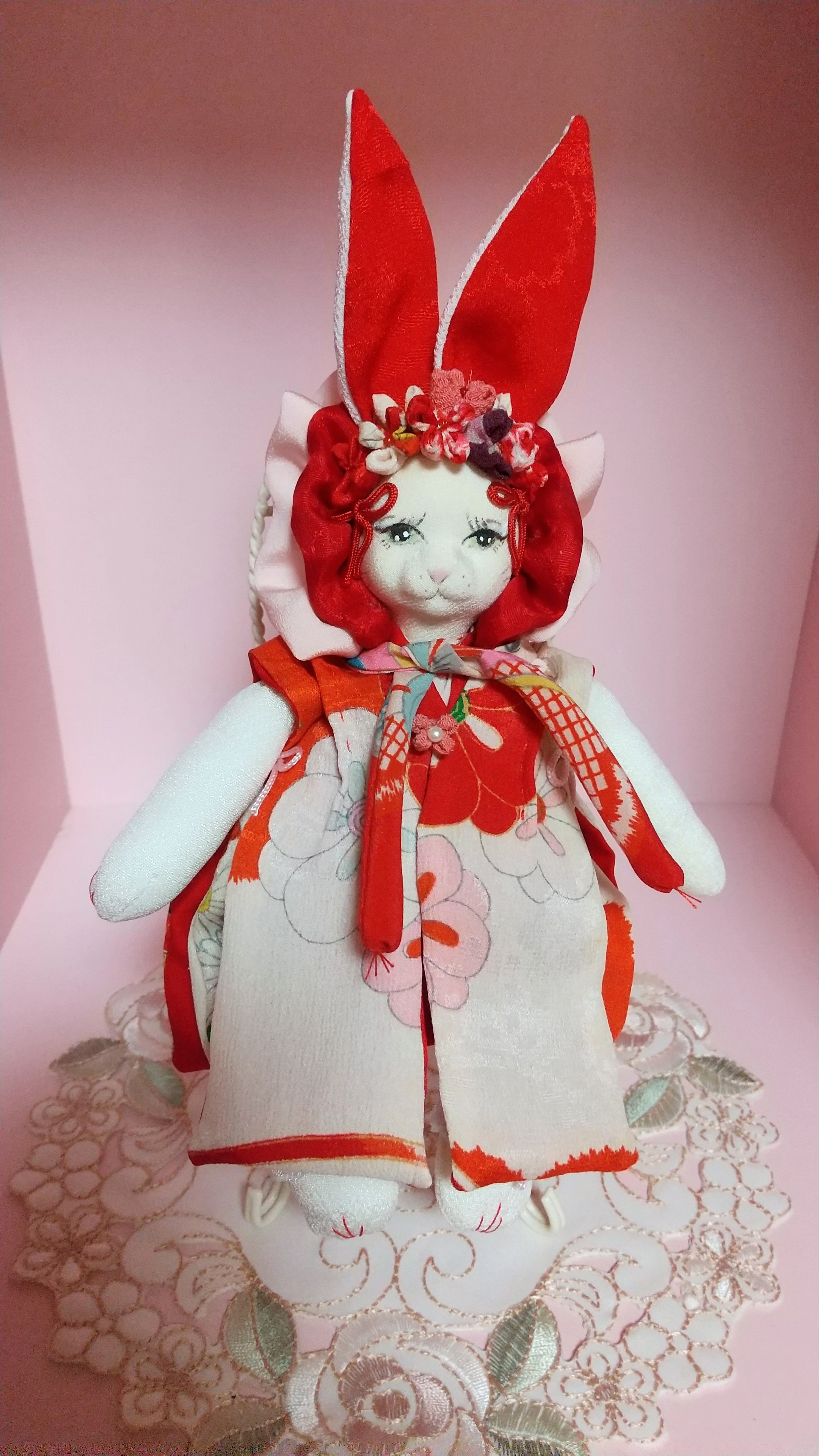 ちりめん細工 創作人形 おめかしうさぎ 生地 misora 通販 11519094