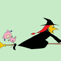 Bruxa e Porquinho ( 魔女と子ブタ ) A witch and piglet 4枚目の画像