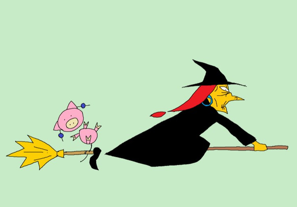 Bruxa e Porquinho ( 魔女と子ブタ ) A witch and piglet 4枚目の画像