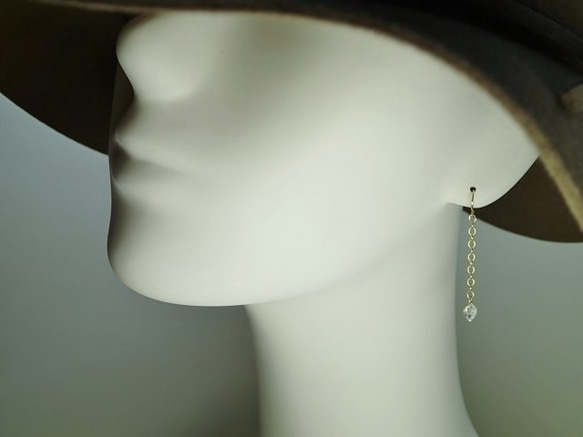 14kgf chain pierced ( herkimer diamond ) 3枚目の画像