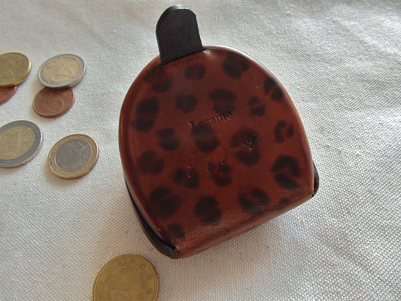 <訂製>coin case /Leopard, Brown 第3張的照片
