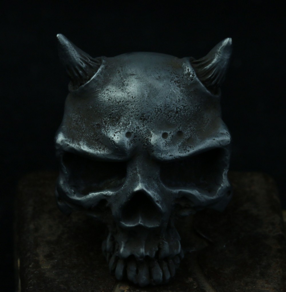 925スターリングシルバースカルブレスレット、スカルリング、スカルリング、バイカー、オートバイ、ジプシー、フ