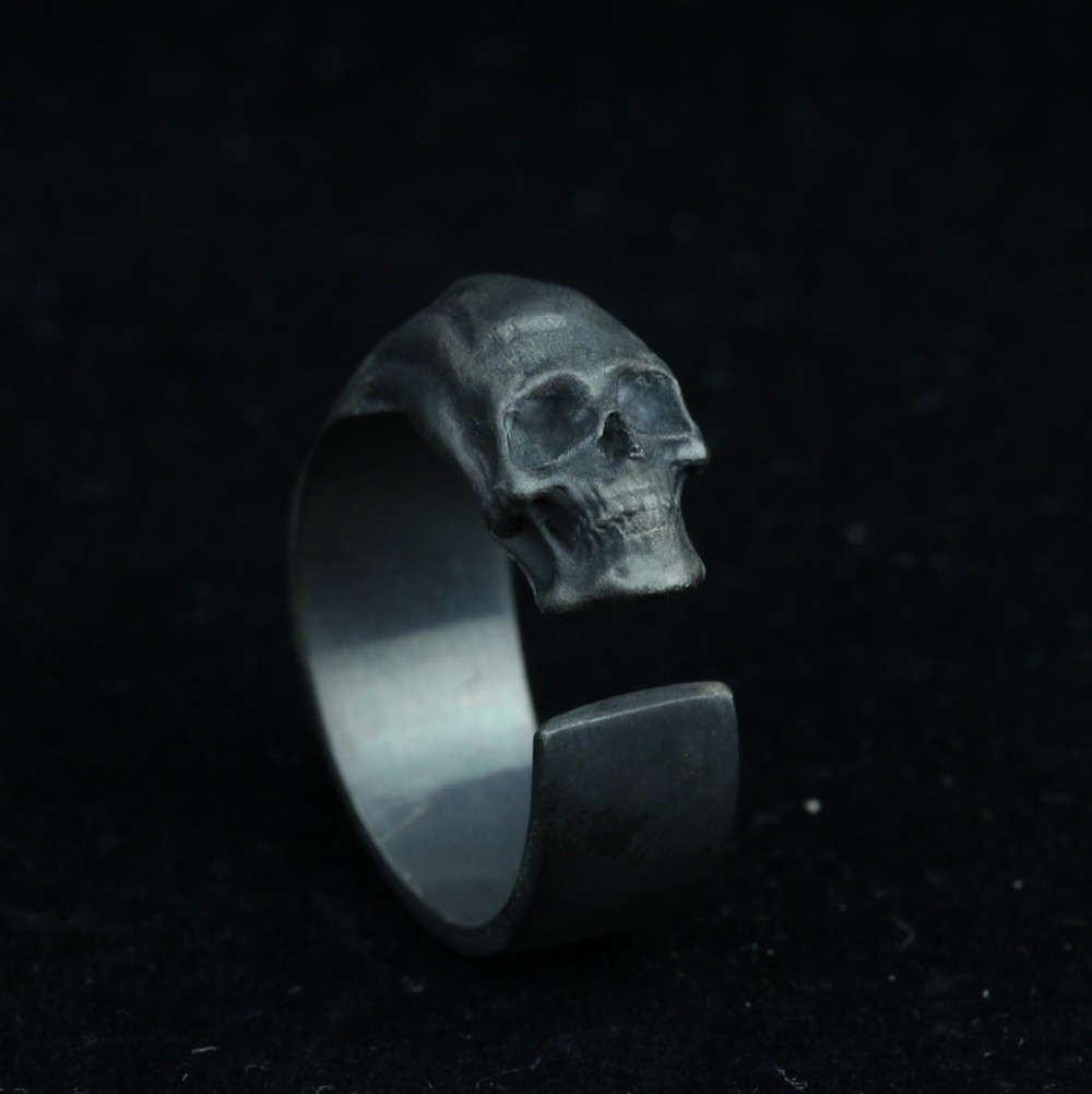 調節可能なスカルリング-シルバースカルリング-ゴシックリング-ハロウィンリング-シルバースカルリング-シルバーユニセック