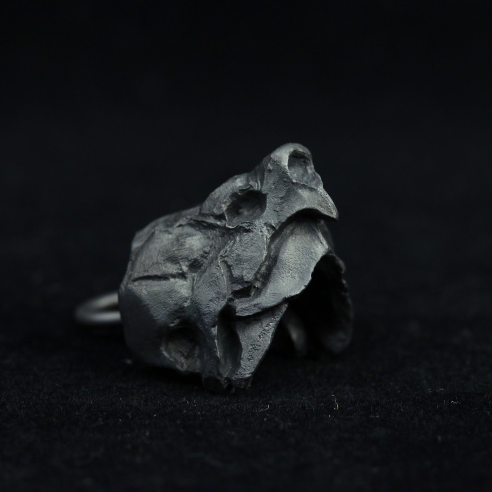 スカルシルバーペンダント、カミツキガメのスカルシルバーペンダントネックレス、タートルスカルの手作りネックレスペンダント、