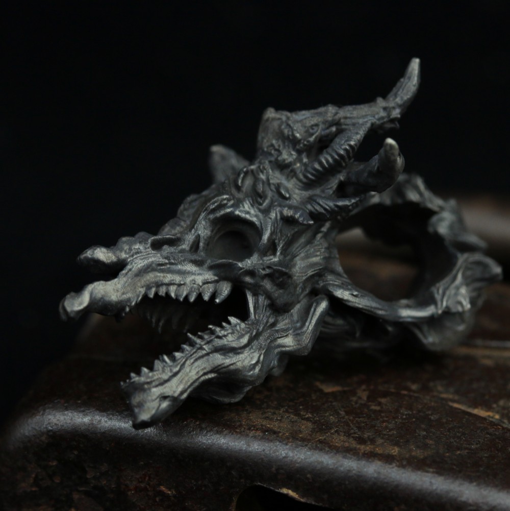 ドラゴンキング925シルバーネックレス、ドラゴンヘッドペンダント、925シルバードラゴンジュエリー、アニマルスカル、スタ