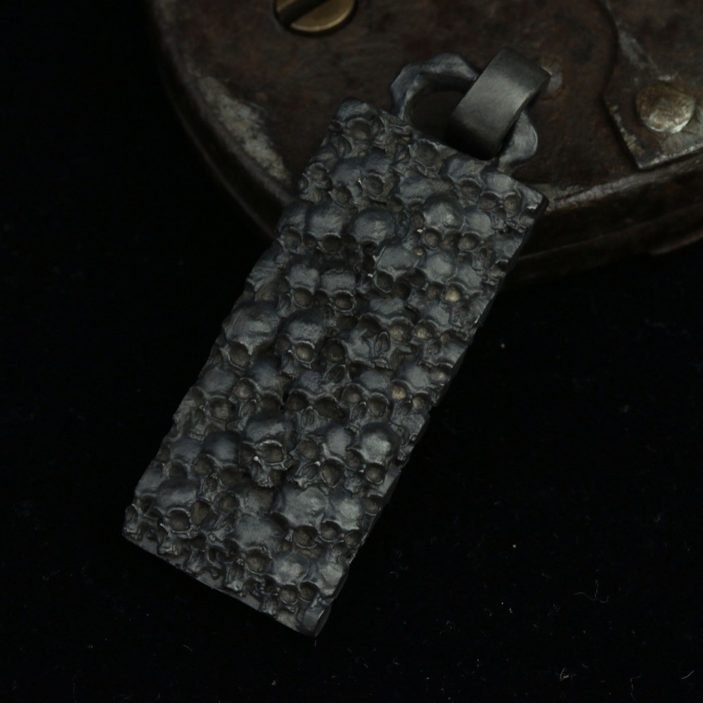 スカルペンダント925シルバーペンダントネックレス、ゴーストスカルアーミーブランドシルバーペンダントネックレス、デスネッ