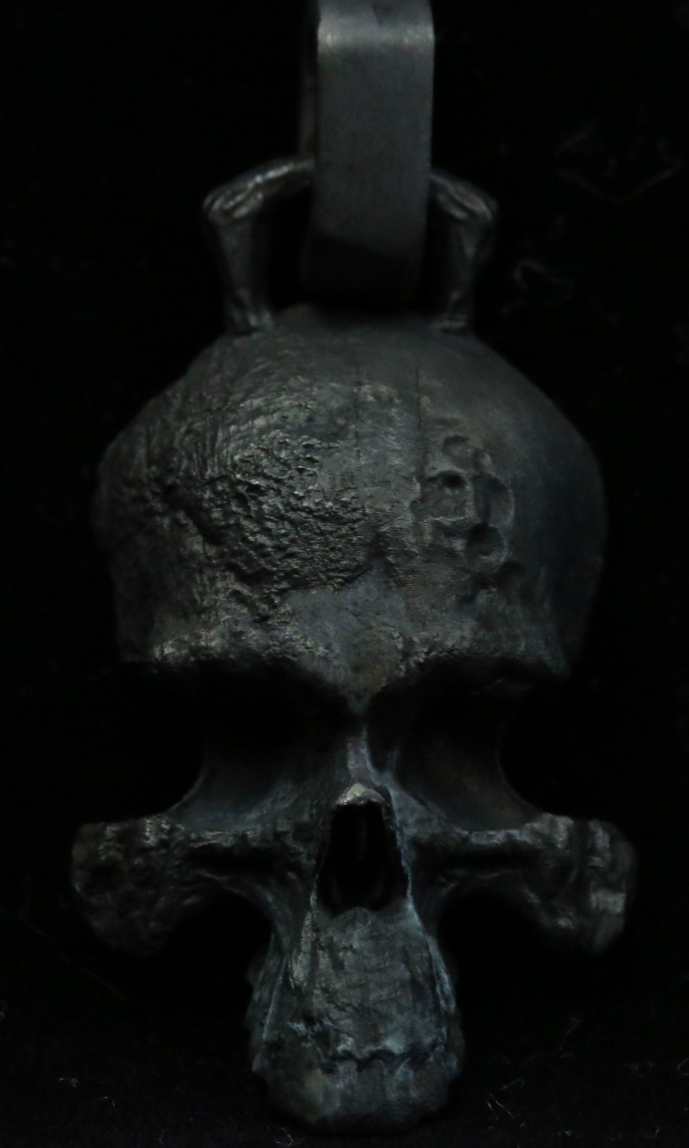 あごのないシルバースカルペンダント、シルバースカル、925スターリングシルバースカルペンダント、ヴィンテージクラフトペン