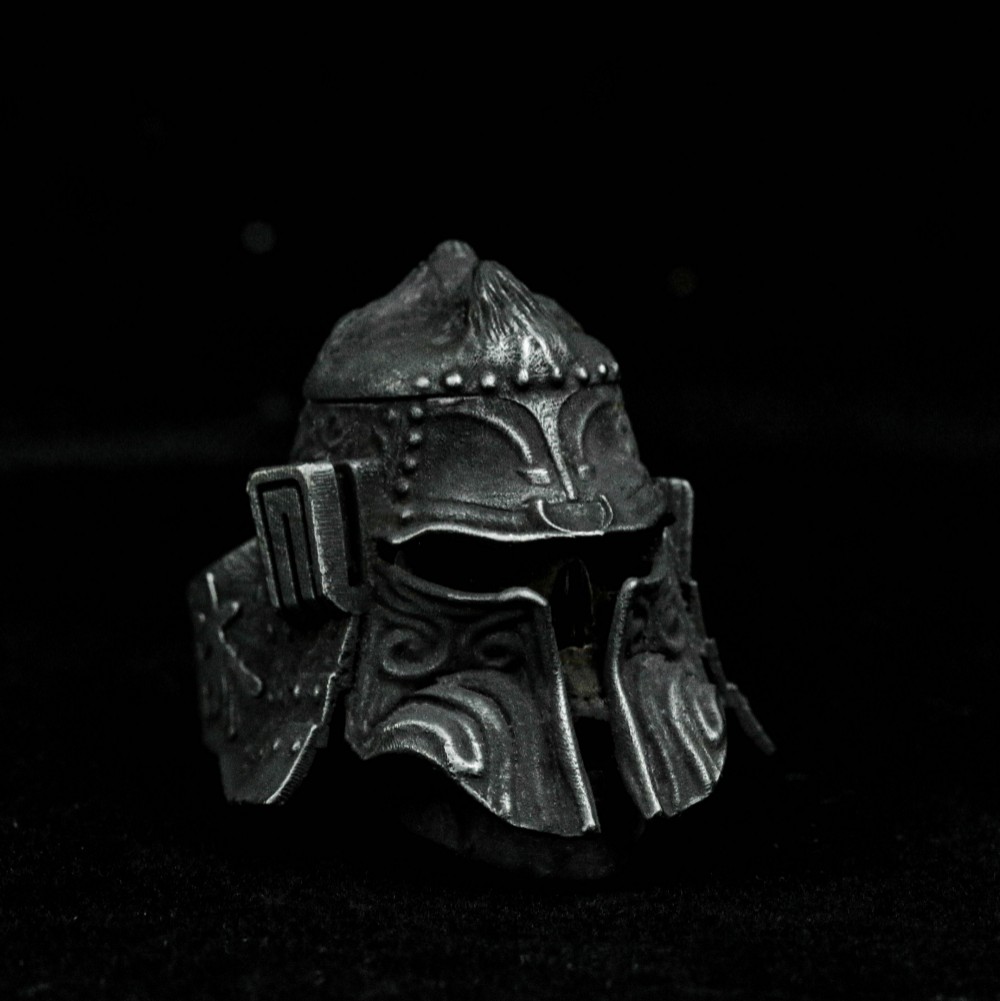 日本の侍ヘルメットリング、マスクヘルメットリング、925スターリングシルバーリング、真鍮リングカスタムジュエリー、手作り