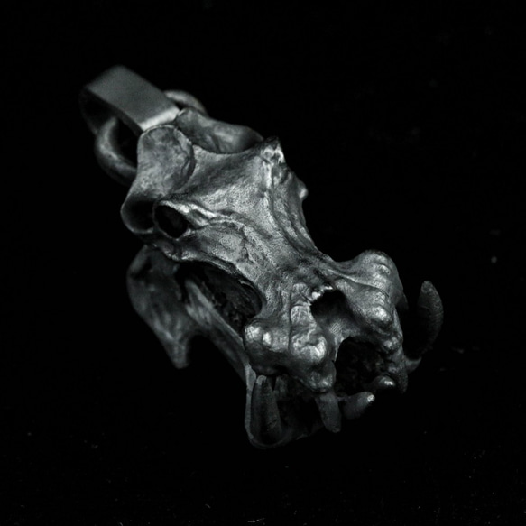 カバペンダントスカルスカルペンダントメンズワンジュエリートレンドレトロワイルドハンドカービングスターリングシルバーブラス 1枚目の画像