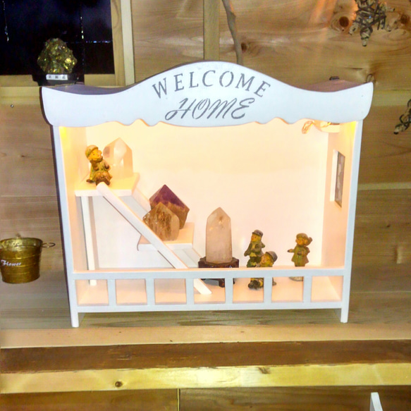 ロココ調壁掛け飾り棚、ディスプレイラック、木製