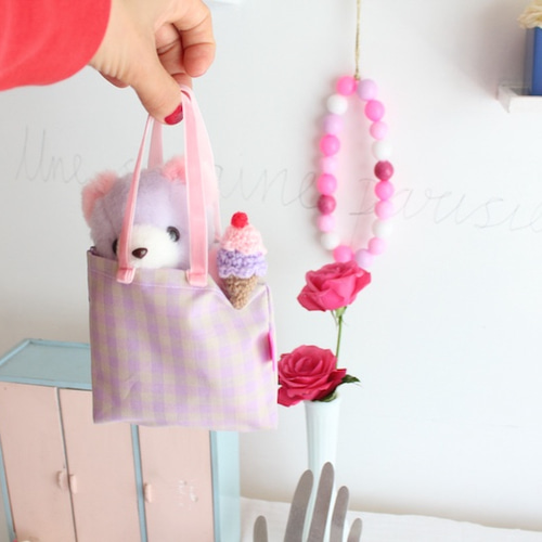 ファンシーアラモード・ ソフィーエショコラ ぬいぐるみ　ミニサイズ　くまちゃん 1点物コラボベア】ストロベリークリーム・ファンシーアラモード