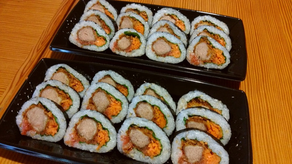 きりしまロール～勝Katsu® オリジナル★とんかつ専門店のヒレカツ巻き寿司 4枚目の画像