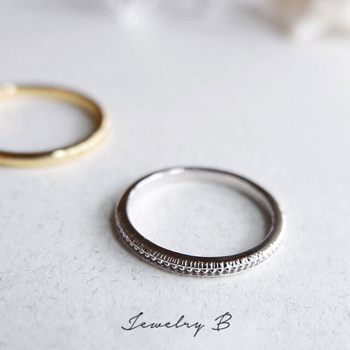 ミル打ち アンティーク テクスチャーリング』 SILVER925×K18イエロー