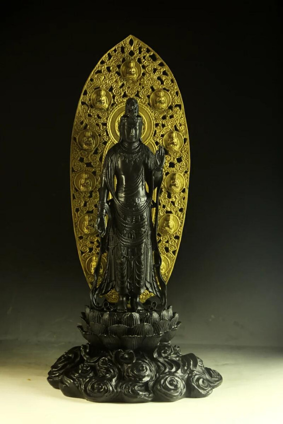 仏教美術 玉石 細密彫刻 立像 仏像 仏教美術 天然石 玉石 細密彫刻 立像 仏像 古美術品 検 骨董