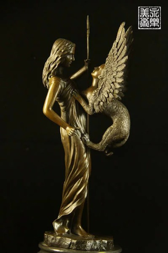 超大型ブロンズ 像 美人と野獣 47cmギリシャ神話 大名品 インテリア