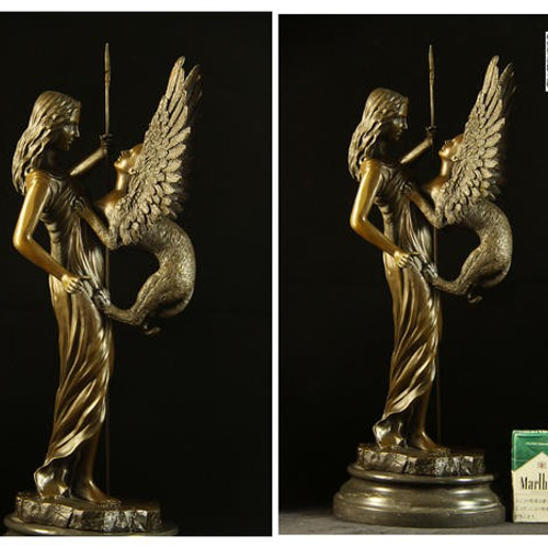 超大型ブロンズ 像 美人と野獣 47cmギリシャ神話 大名品