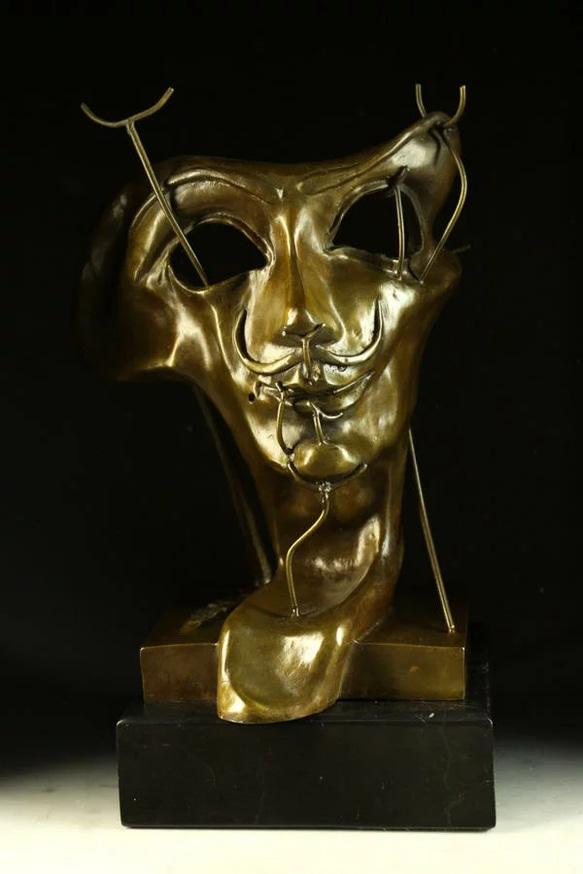 大型重量ブロンズ像 焼いたベーコンのある自画像 ダリ インテリア 彫刻