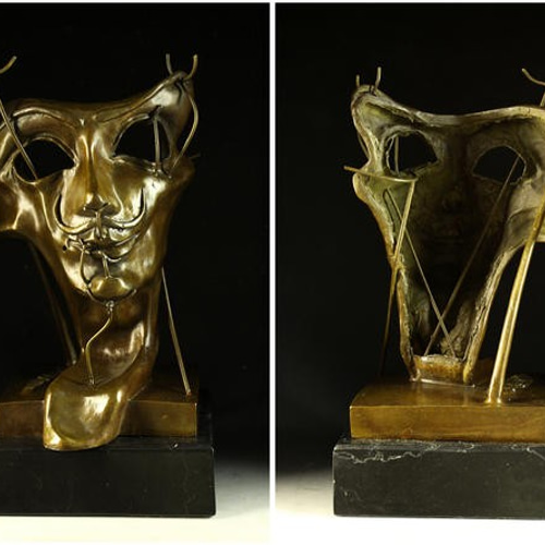 大型重量ブロンズ像 焼いたベーコンのある自画像 ダリ インテリア 彫刻