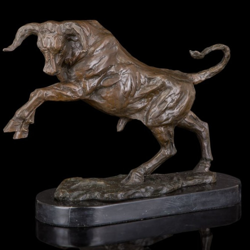 動物ブロンズ像 牛 大名品 インテリア家具 置物 彫刻 銅像 彫像