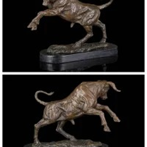 動物ブロンズ像 牛 大名品 インテリア家具 置物 彫刻 銅像 彫像 美術品