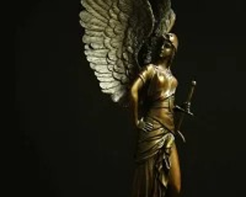 超豪華　名品　フランクミント　大理石　大型　ブロンズ製 ミカエル像 約44cm 超豪華名品フランクミント大理石大型ブロンズ製 ミカエル像 約44cm