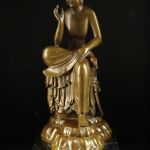 ブロンズ像仏教美術弥 勒菩薩半跏思惟像 広隆寺の宝冠弥勒インテリア