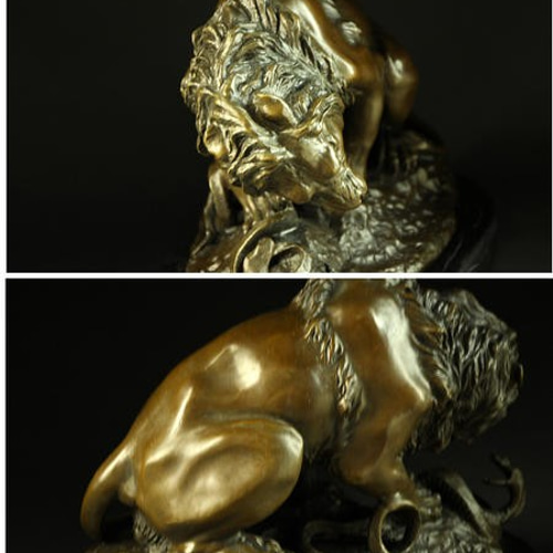 【ブロンズ像（ライオン）】インテリア　オブジェ　迫力、存在感　高品位 楽天市場】ブロンズ ライオン オブジェの通販