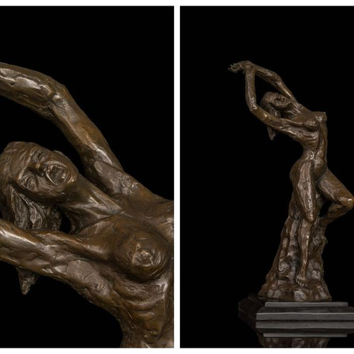 ブロンズ像 踊る裸婦の少女 インテリア家具 置物 彫刻 銅像 彫像 美術