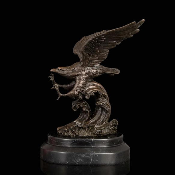 動物ブロンズ像 鷲 大名品 インテリア家具 置物 彫刻 銅像 彫像 美術品