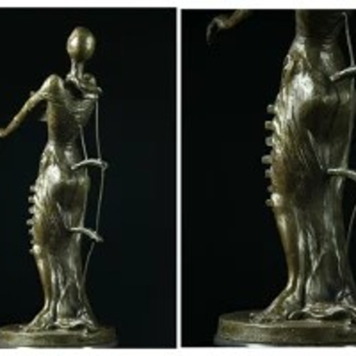 人形　銅製　ブロンズ像　彫像　置物　インテリア　工芸品　美術品　A1212 超人気ブロンズ像 少女名品 インテリア家具 置物 彫刻 銅像 彫像