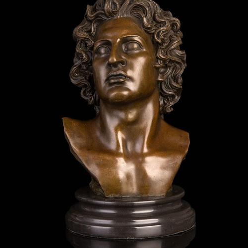 超人気ブロンズ像男子の頭像27.5cm名品 インテリア家具 置物 彫刻 銅像