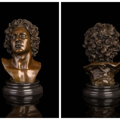 超人気ブロンズ像男子の頭像27.5cm名品 インテリア家具 置物 彫刻 銅像