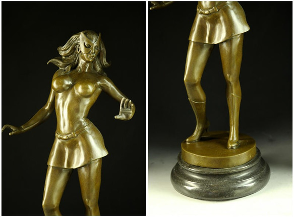 永楽】ブロンズ像 座ってる裸婦人インテリア 彫刻 銅像