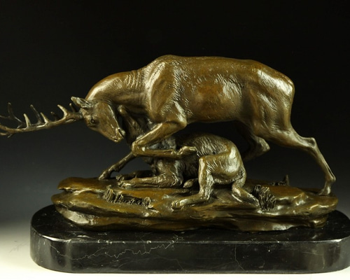 重量動物ブロンズ像『母子の鹿』◇33cm◇大名品P.J. Mene作銅像 重量動物ブロンズ像 母子の鹿 33cm 大名品P.J. Mene作 インテリア家具