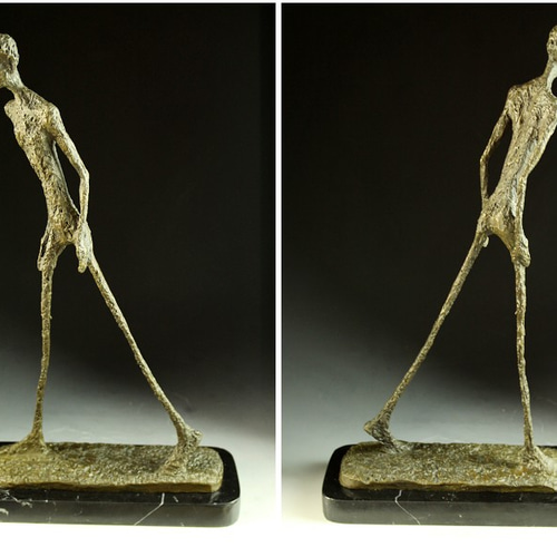 大型ブロンズ像 歩く男 ジャコメッティ 45ｃｍ 名品インテリア 彫刻