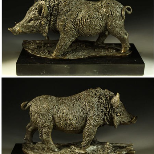 大人気ブロンズ像 イノシシ Barye 名作 インテリア家具 置物 彫刻 銅像