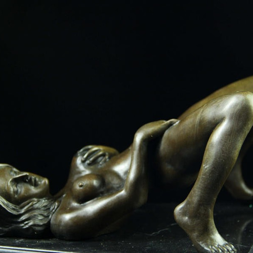 米治一作◆少女ブロンズ彫刻裸婦像【王冠】高41.5 /高岡銅器★/鋳鉄造銅像 米治一作◇少女ブロンズ彫刻裸婦像【王冠】高41.5 /高岡銅器☆/鋳鉄