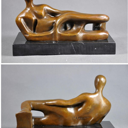 人気ブロンズ 横になる人体 ヘンリー・ムーア 名品 25.5cm インテリア