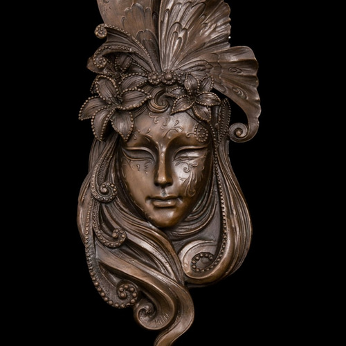大人気ブロンズ像 聖女仮面 インテリア家具 置物 彫刻 銅像 彫像 美術