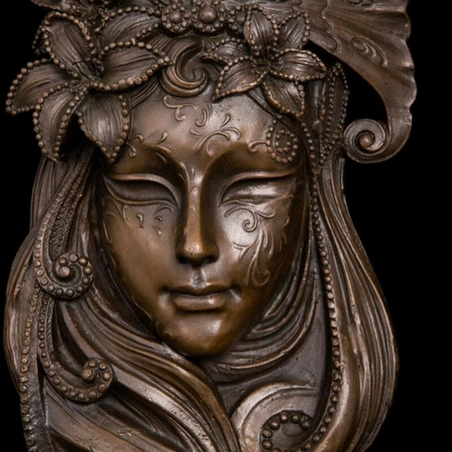 大人気ブロンズ像 聖女仮面 インテリア家具 置物 彫刻 銅像 彫像 美術